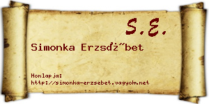 Simonka Erzsébet névjegykártya